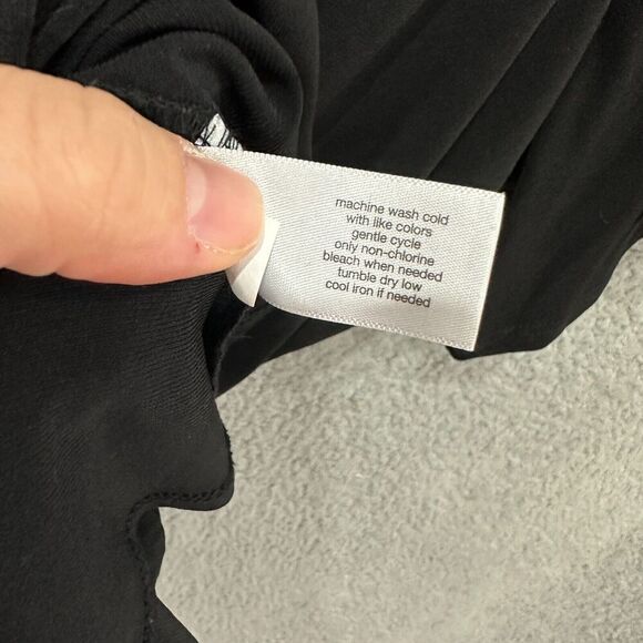 Lane Bryant Top Women 26 Black Half Sleeve‎ Tie Back Babydoll Stretch Minimalist - Picture 7 of 8